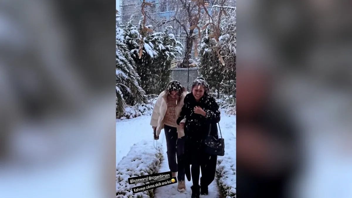 Alişan eşi Buse Varol’u ve annesini kar altında kayda aldı, olanlar oldu! “Kahveye çıkmış akıllı anne – kız”